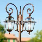 Lampione da giardino a tre luci in alluminio fatto in Italia, Kristel Viadurini