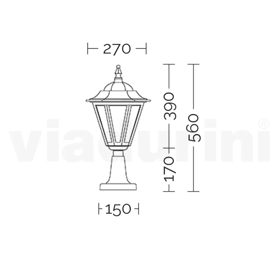 Lampione da Giardino in Vetro Sabbiato e 5 Finiture di Alluminio - Pinako Viadurini