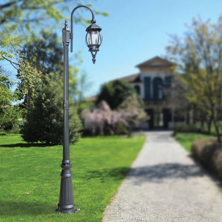 Lampione Giardino Vintage in Alluminio Antracite Made in Italy - Impero Viadurini