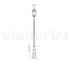 Lampione in Stile Vintage in Alluminio Pressofuso Made in Italy - Leona Viadurini