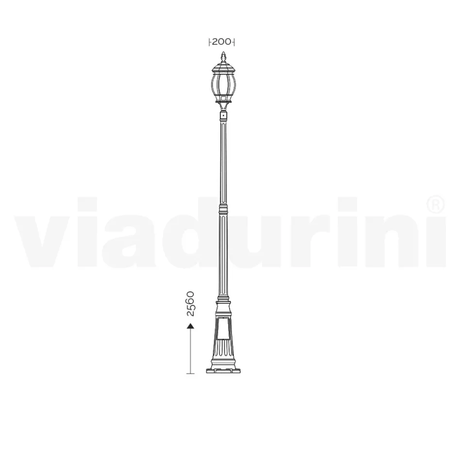 Lampione in Stile Vintage in Alluminio Pressofuso Made in Italy - Leona Viadurini