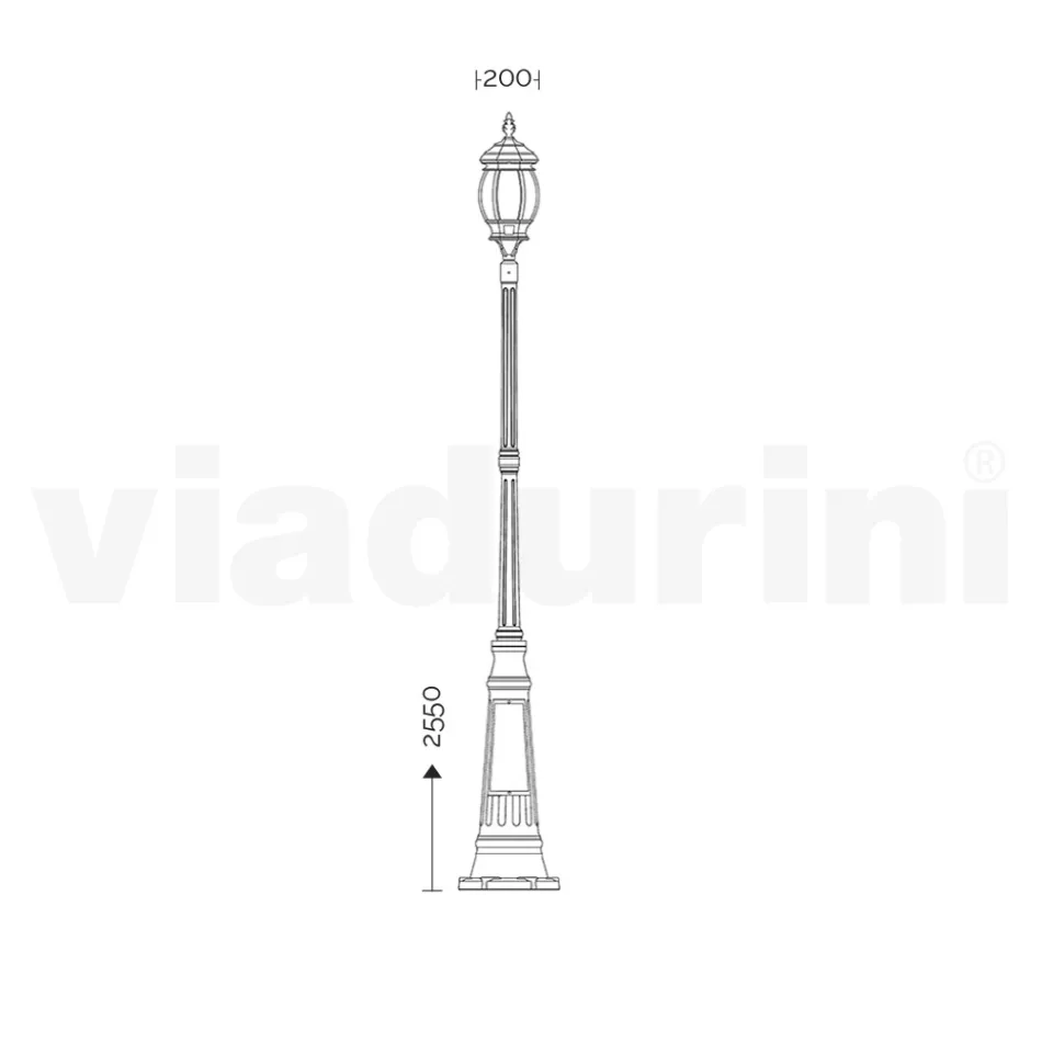 Lampione in Stile Vintage in Alluminio Pressofuso Made in Italy - Leona Viadurini