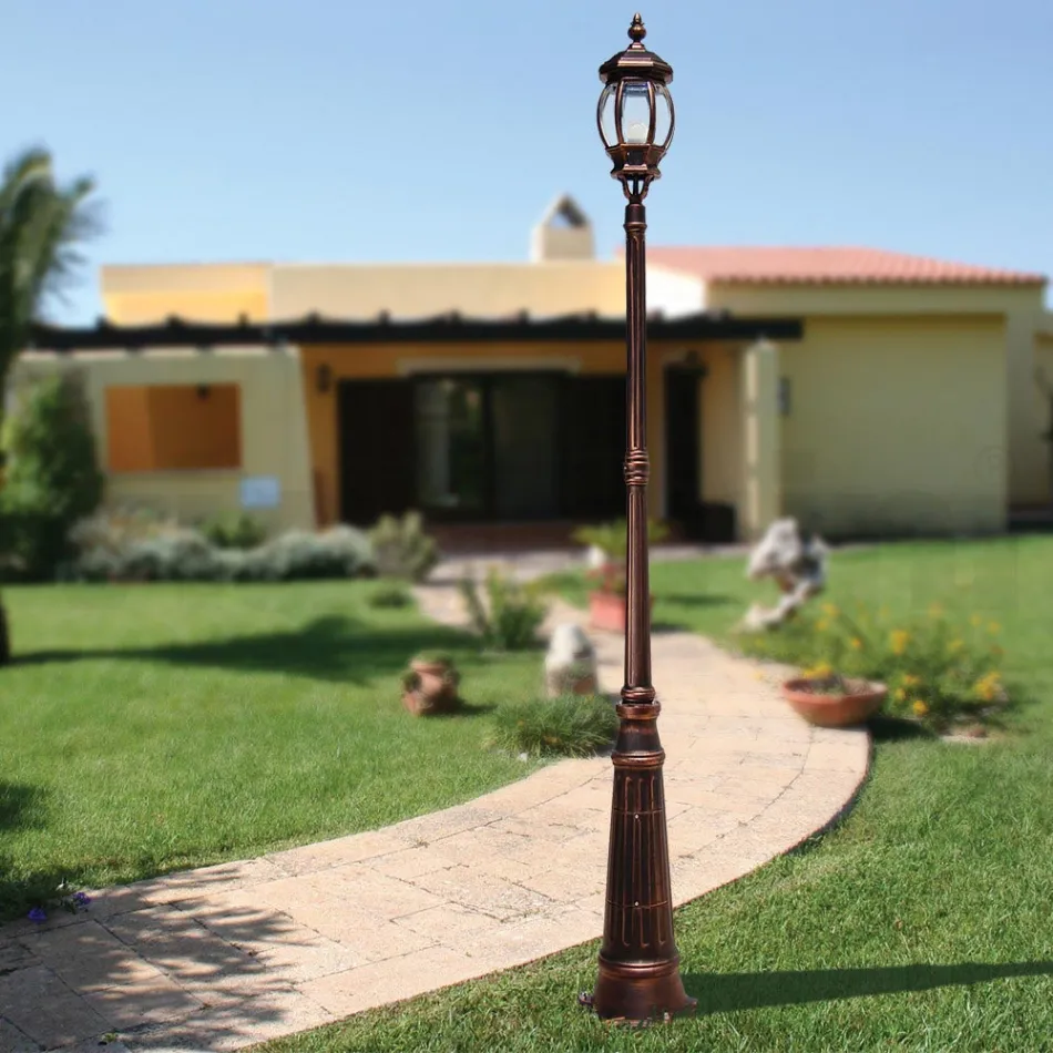 Lampione in Stile Vintage in Alluminio Pressofuso Made in Italy - Leona Viadurini