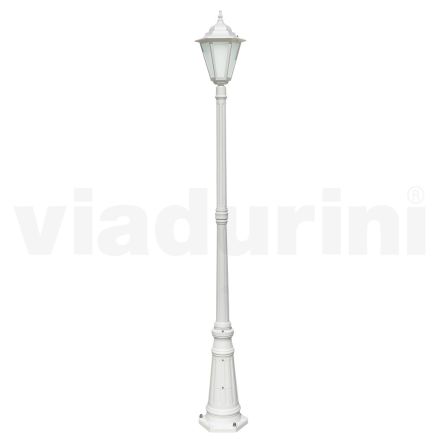 Lampione per Esterno Vintage in Alluminio Bianco Made in Italy - Terella Viadurini