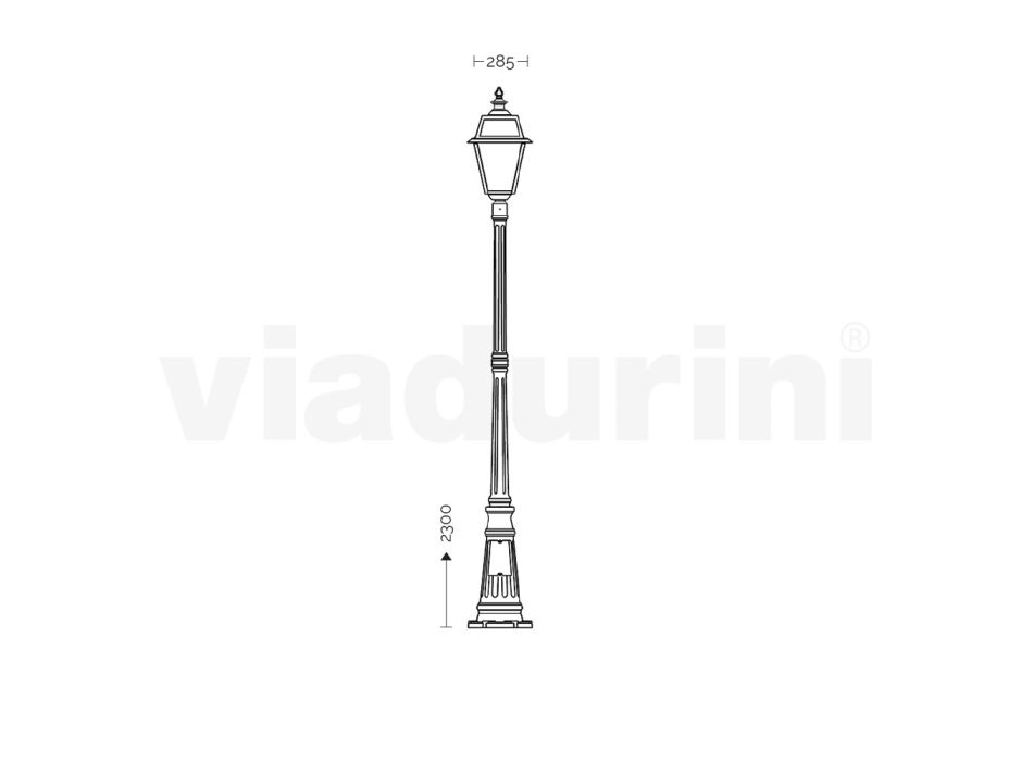 Lampione Stile Vintage in Alluminio e Vetro Realizzato in Italia - Vivian Viadurini