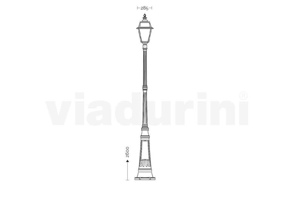 Lampione Stile Vintage in Alluminio e Vetro Realizzato in Italia - Vivian Viadurini