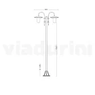 Lampione Vintage da Giardino 2 Luci in Alluminio Made in Italy - Belen Viadurini