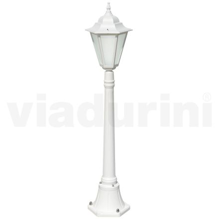 Lampione Vintage per Esterno in Alluminio Bianco Made in Italy - Terella Viadurini