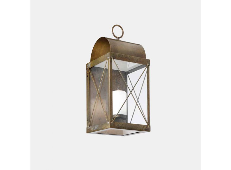 Lanterna a Parete con Candela Design Classico in Ottone - Lanterne by Il Fanale Viadurini