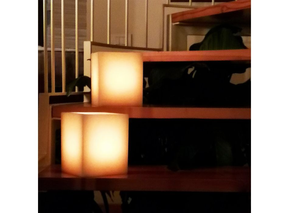 Lanterna Profumata in Cera Effetto Graffiato con Lumino Made in Italy - Famme Viadurini