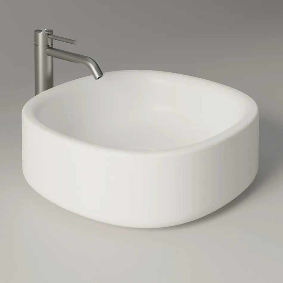 Lavabo 40x40 cm da Appoggio in Ceramica di Diversi Colori Made in Italy - Ragazza Viadurini