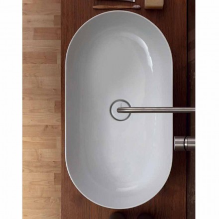 Lavabo 70x35cm da appoggio in ceramica made Italy Star, design moderno Viadurini