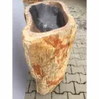 Lavabo a colonna di design in pietra naturale Ley, fatto a mano Viadurini