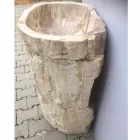 Lavabo a colonna di design in pietra naturale Ley, fatto a mano Viadurini