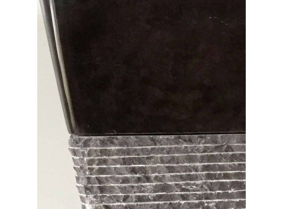 Lavabo a colonna grigio scuro in pietra naturale di design,pezzo unico Viadurini