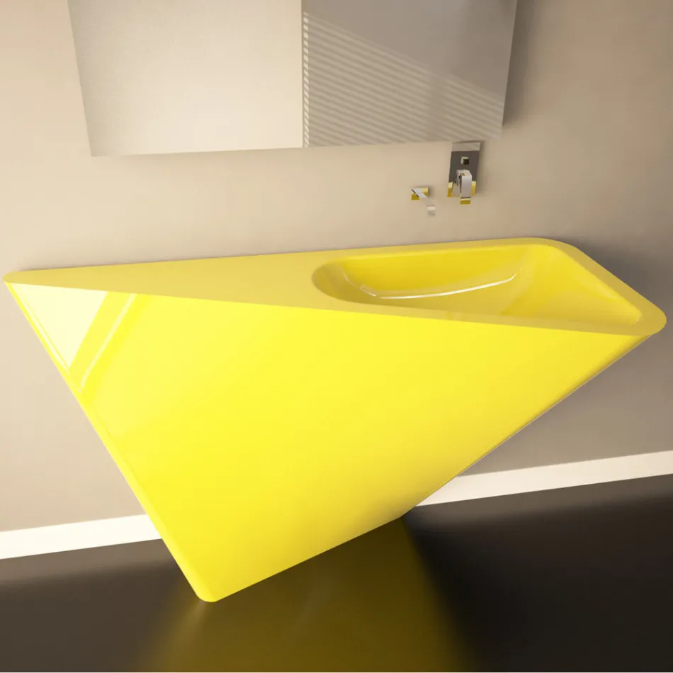 Lavabo a colonna moderno realizzato artigianalmente Mullet Viadurini