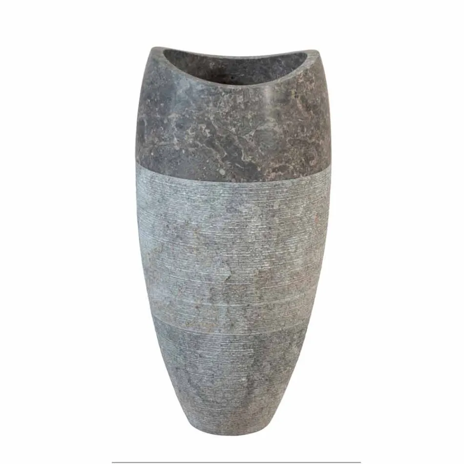 Lavabo a Colonna Sferico in Pietra Naturale Fumè Gili Viadurini