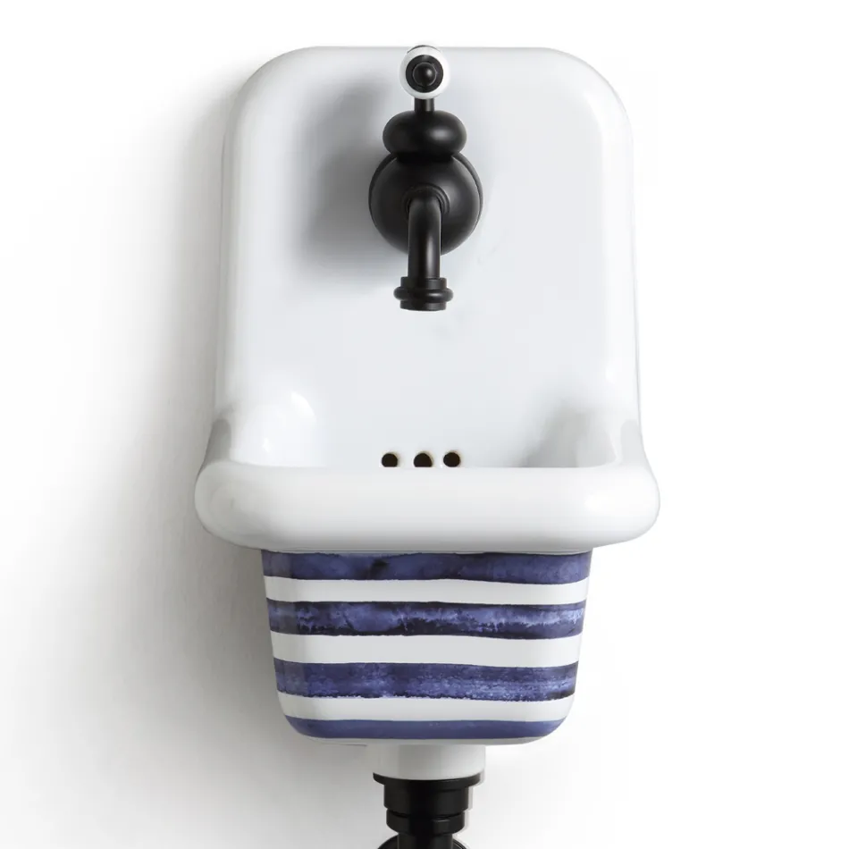 Lavabo a Sospensione in Ceramica a Fantasia Design Moderno 26 cm - Jordan Viadurini