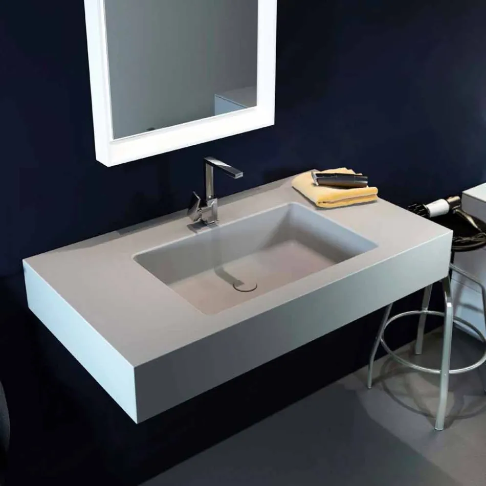 Lavabo a sospensione moderno in Luxolid made in Italy, Ruffano Viadurini