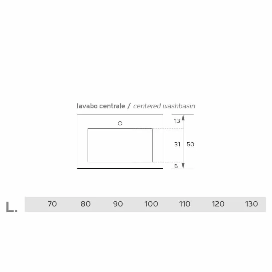 Lavabo a sospensione moderno in Luxolid made in Italy, Ruffano Viadurini