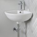 Lavabo ad angolo in Ceramica Bianca dal Design Moderno Elegante - Silice