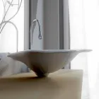 Lavabo appoggio design moderno a forma di foglia Faruglium  Viadurini