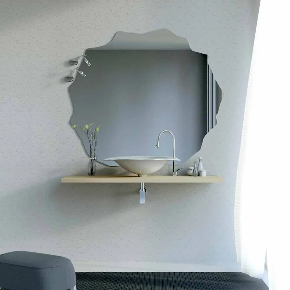 Lavabo appoggio design moderno a forma di foglia Faruglium  Viadurini