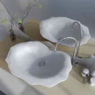 Lavabo appoggio design moderno a forma di foglia Faruglium  Viadurini