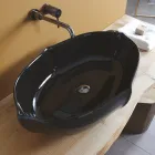Lavabo Bagno da Appoggio in Ceramica Lucida Realizzato in Italia - Oscar Viadurini