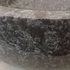 Lavabo bagno da appoggio in pietra naturale grigia Levi,design moderno Viadurini