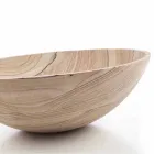 Lavabo Bagno da Appoggio in Pietra Sand Stone Forma Rotonda - Cerasolo Viadurini