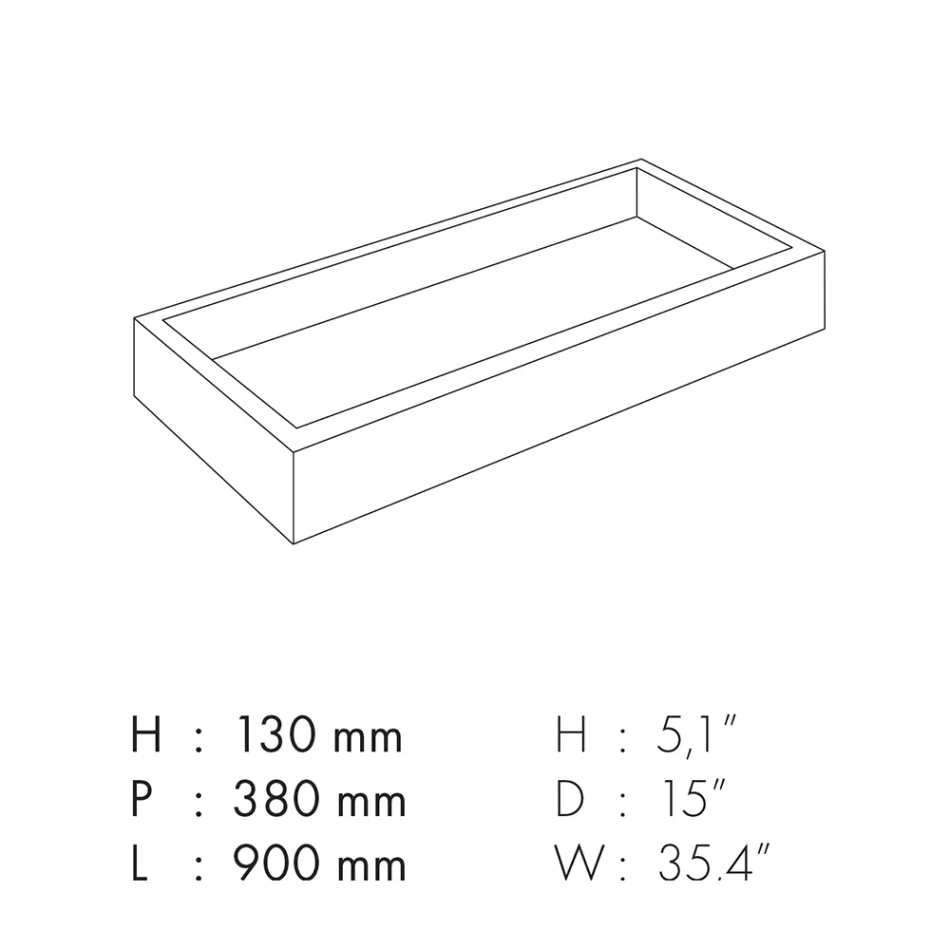 Lavabo Bagno in Gres Porcellanato Effetto Marmo Made in Italy - Ludmilla Viadurini