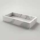 Lavabo Bagno in Gres Porcellanato Effetto Marmo Made in Italy - Ludmilla Viadurini