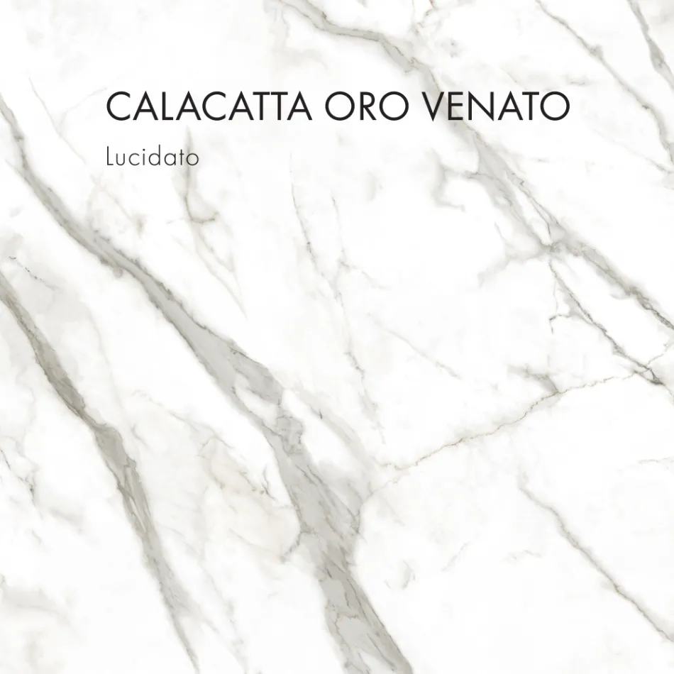 Lavabo Bagno in Gres Porcellanato Effetto Marmo Made in Italy - Ludmilla Viadurini