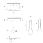 Lavabo Consolle a Colonna in Ceramica Bianca Realizzato in Italia - Wollie Viadurini