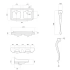 Lavabo Consolle in Ceramica Bianca a Doppia Vasca Made in Italy - Wollie Viadurini
