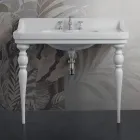 Lavabo Consolle in Ceramica Bianca Made in Italy Stile Classico - Wollie Viadurini