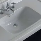 Lavabo consolle in ceramica bianco di design classico made Italy,Swami Viadurini