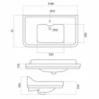 Lavabo consolle in ceramica bianco di design classico made Italy,Swami Viadurini