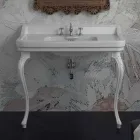 Lavabo consolle in ceramica bianco di design classico made Italy,Swami Viadurini