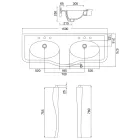 Lavabo Consolle Vintage Doppia Vasca e Piedi in Ceramica Made in Italy - Paulina Viadurini
