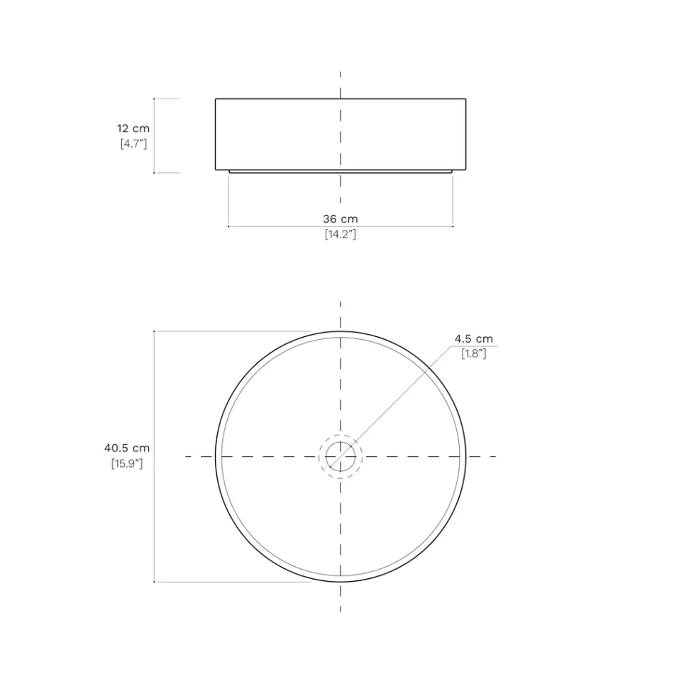 Lavabo d'Appoggio per il Bagno in Grès Porcellanato Made in italy - Busta Viadurini