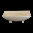 Lavabo da appoggio bagno di design in pietra naturale Iria,pezzo unico Viadurini