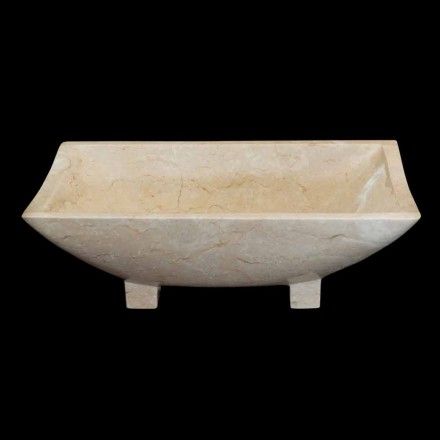 Lavabo da appoggio bagno di design in pietra naturale Iria,pezzo unico Viadurini
