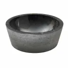 Lavabo da Appoggio Cilindrico in Pietra Naturale Beige Ampat Viadurini