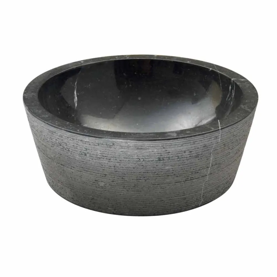 Lavabo da Appoggio Cilindrico in Pietra Naturale Beige Ampat Viadurini