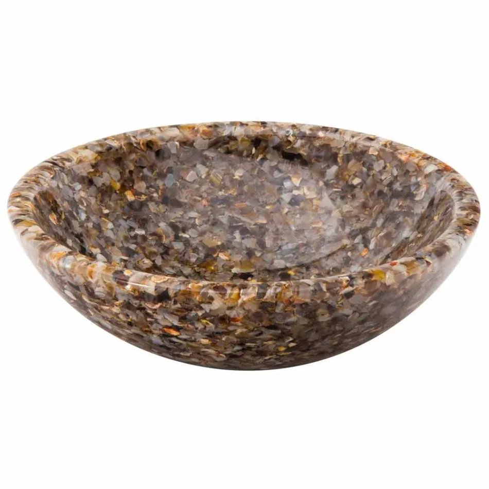 Lavabo da appoggio design in resina artificiale e pietra agata Ofelia Viadurini