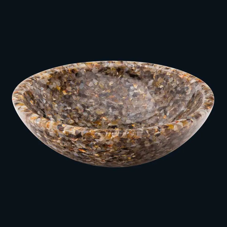 Lavabo da appoggio design in resina artificiale e pietra agata Ofelia Viadurini