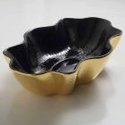 Lavabo da appoggio di design ceramica nero e oro made in Italy Cubo Viadurini
