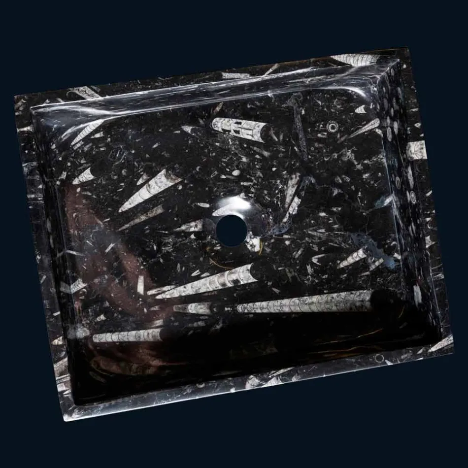 Lavabo da appoggio di design in marmo Ozzy, pezzo unico Viadurini